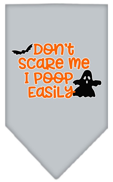 Don't Scare Me, Poops Easily Screen Print Bandana Grey Small